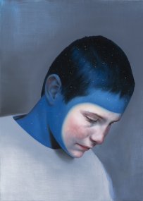 Autistický chlapec, 2023, olej na plátně 70 x 50 cm